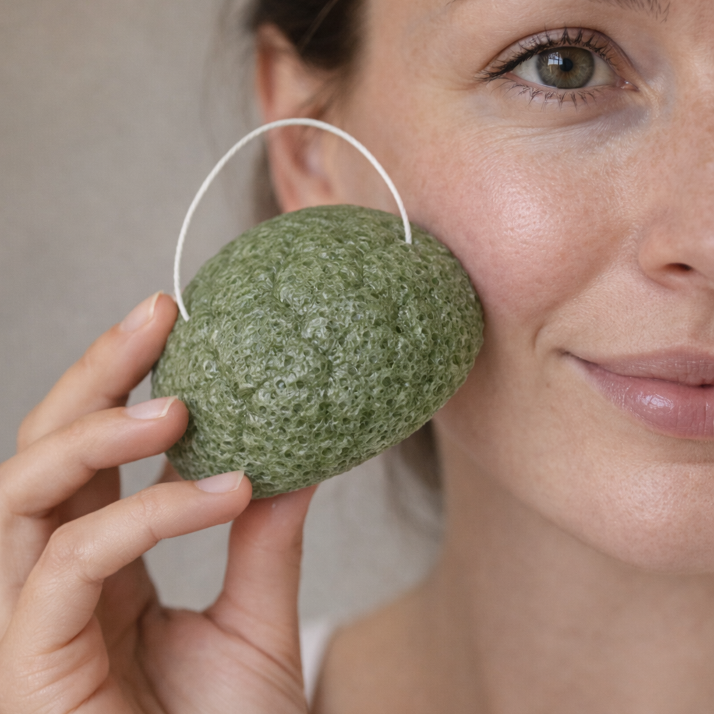 Konjac houbička zelená s extraktem zeleného čaje2